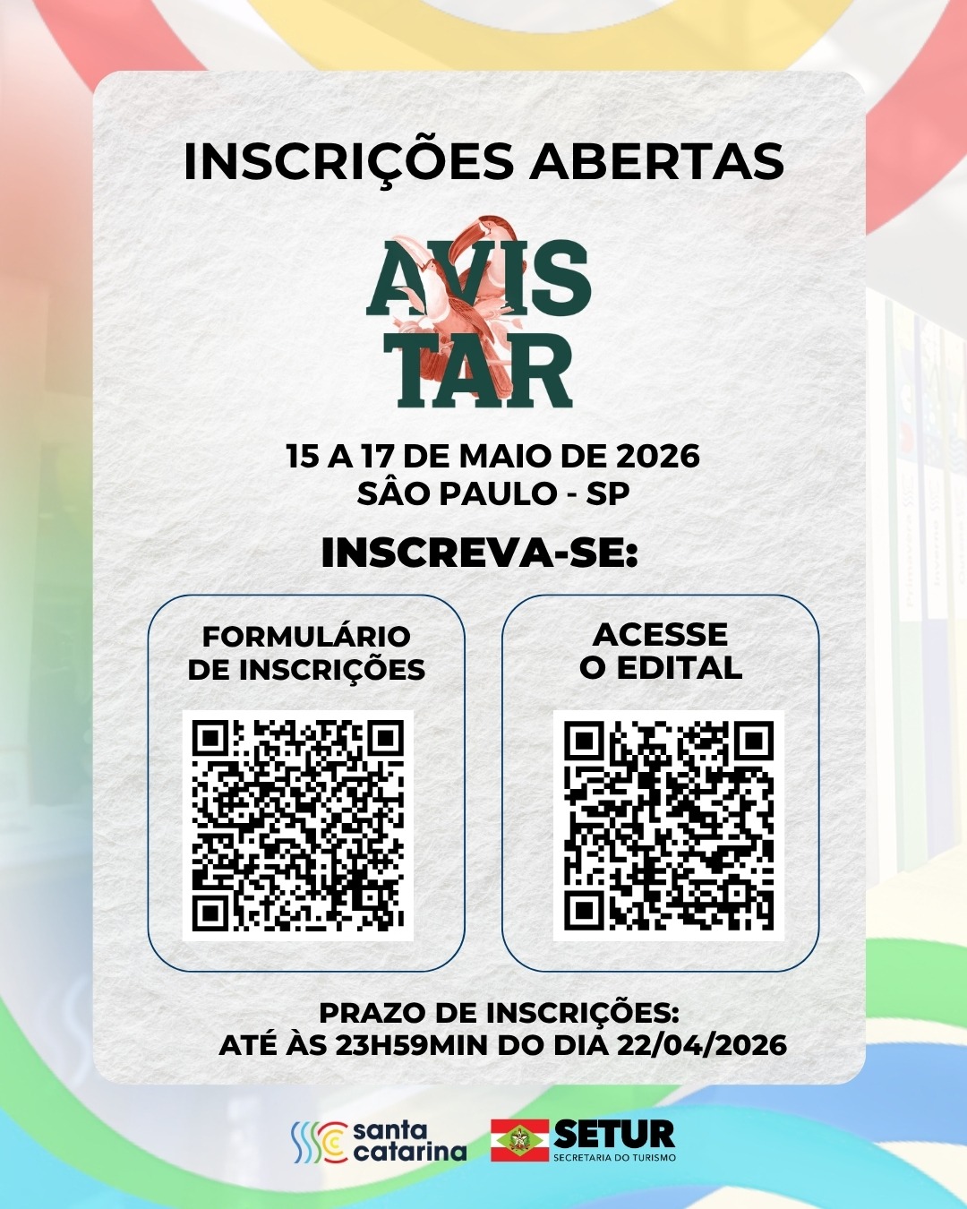 Estão abertas as inscrições para a AVISTAR Brasil 2026 – Feira Brasileira de Observação de Vida Silvestre e Natureza em São Paulo – SP